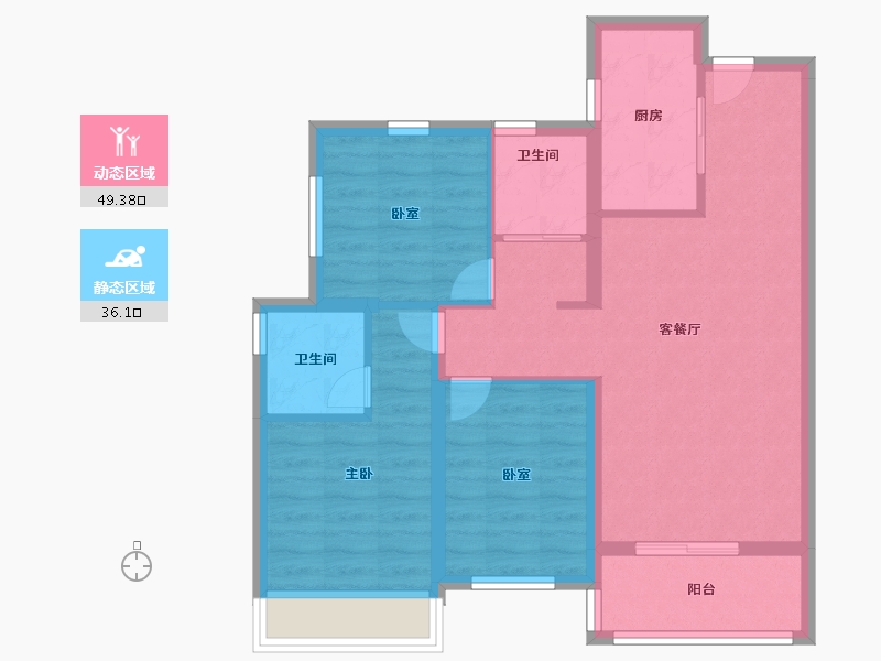 海南省-海口市-保利招商龙誉-76.00-户型库-动静分区