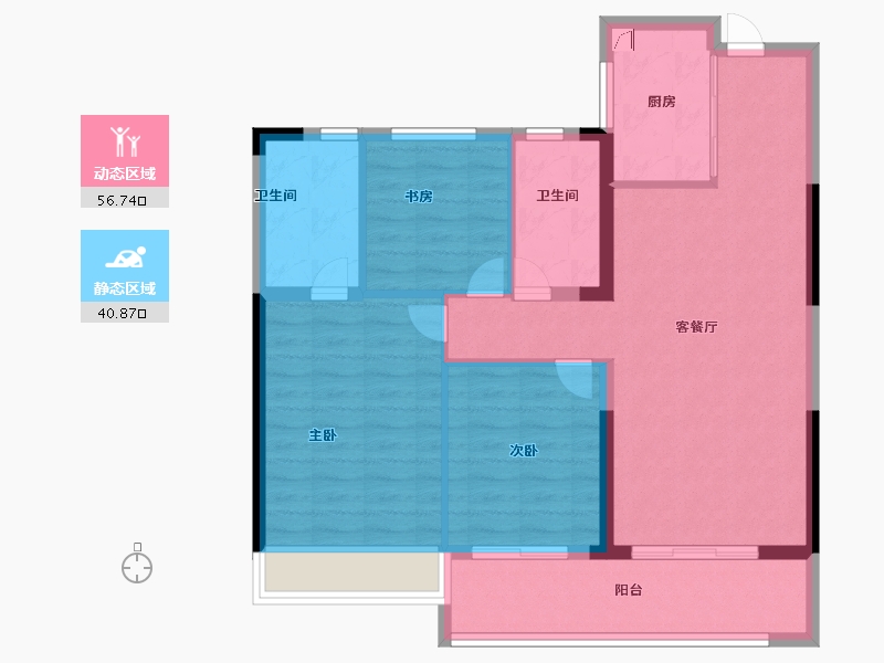 浙江省-杭州市-紫阅云宸里-88.00-户型库-动静分区