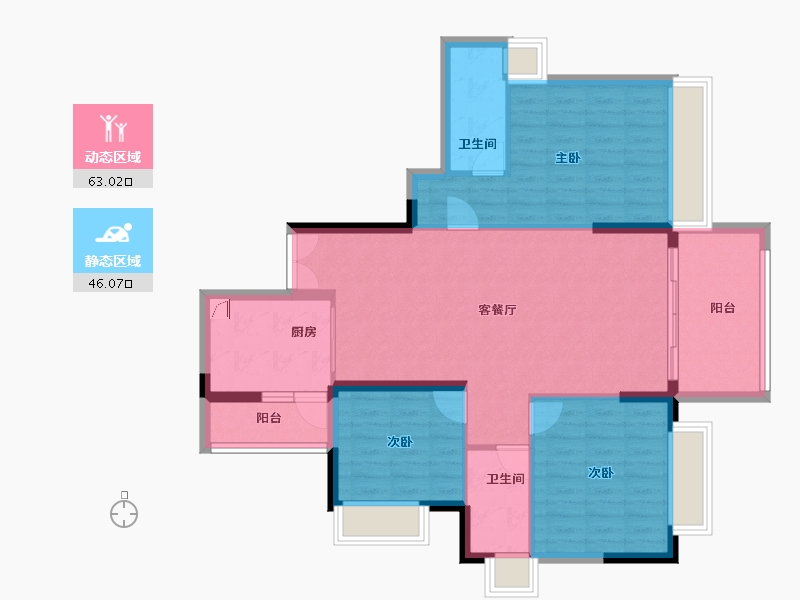 广东省-广州市-粤泰荣廷府-98.46-户型库-动静分区