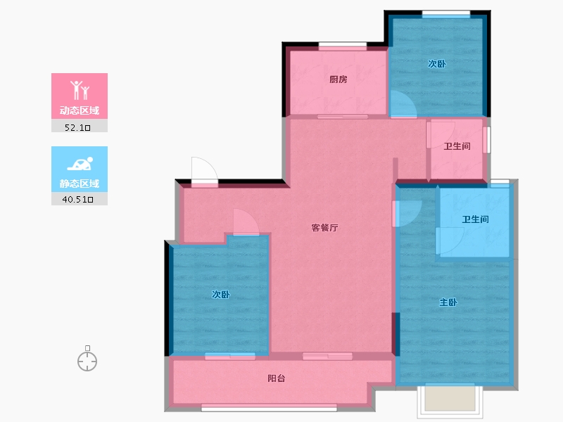 山东省-济南市-万科时代之光-83.00-户型库-动静分区