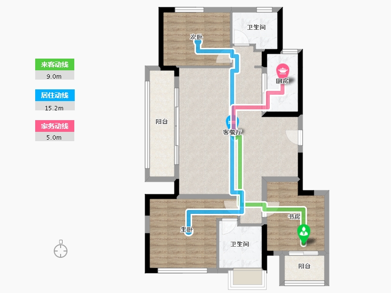 四川省-成都市-绿城桂语麓境-94.97-户型库-动静线