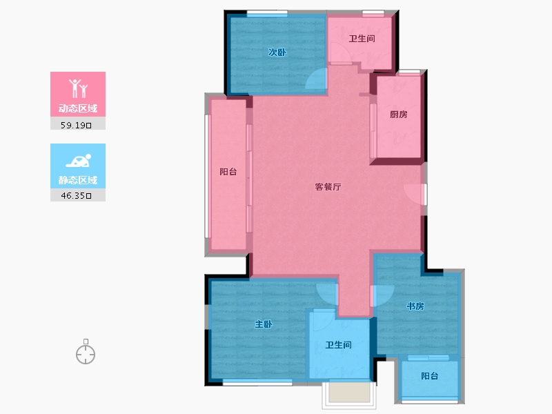 四川省-成都市-绿城桂语麓境-94.97-户型库-动静分区