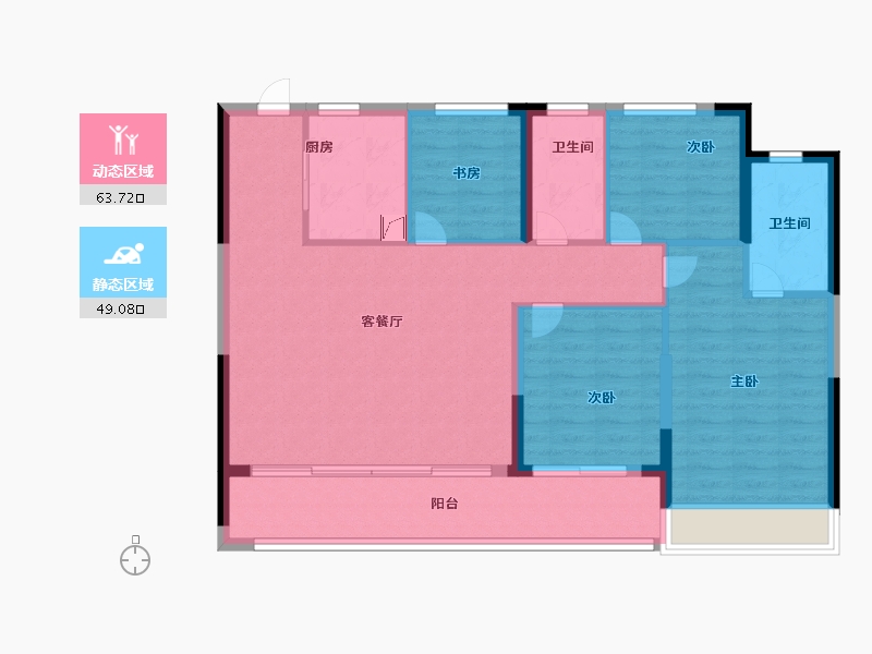 浙江省-杭州市-萧澜隐翠轩-102.00-户型库-动静分区