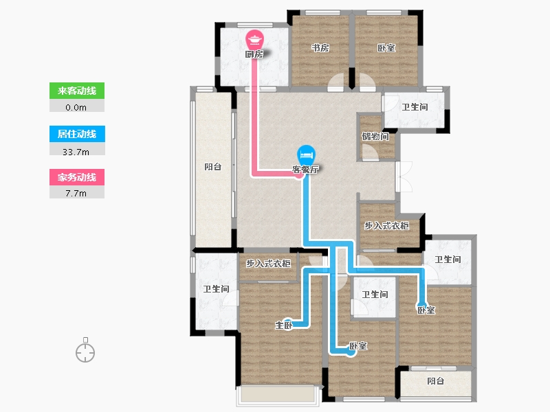 浙江省-杭州市-滨江·枫汀云邸-189.29-户型库-动静线