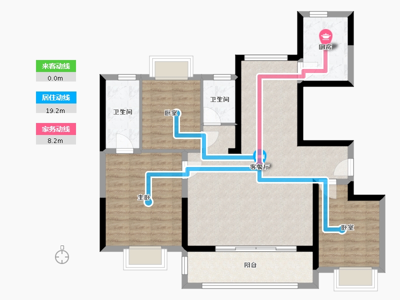 江苏省-南京市-钟山峰景-95.00-户型库-动静线