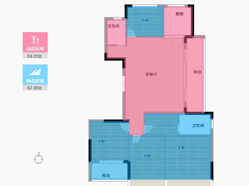 浙江省-杭州市-众安岚荷芸府-111.00-户型库-动静分区