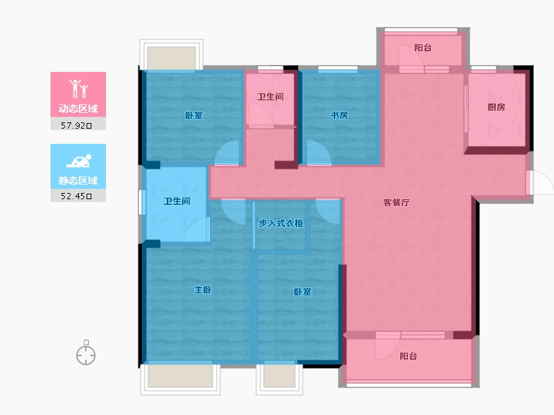 湖北省-武汉市-东湖风光-97.83-户型库-动静分区