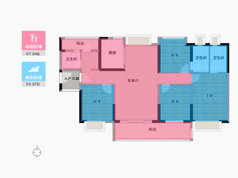 广东省-广州市-万科黄埔新城-114.40-户型库-动静分区