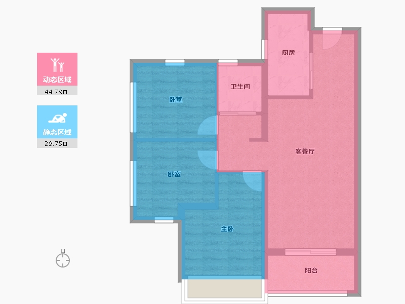 海南省-海口市-保利招商龙誉-66.40-户型库-动静分区