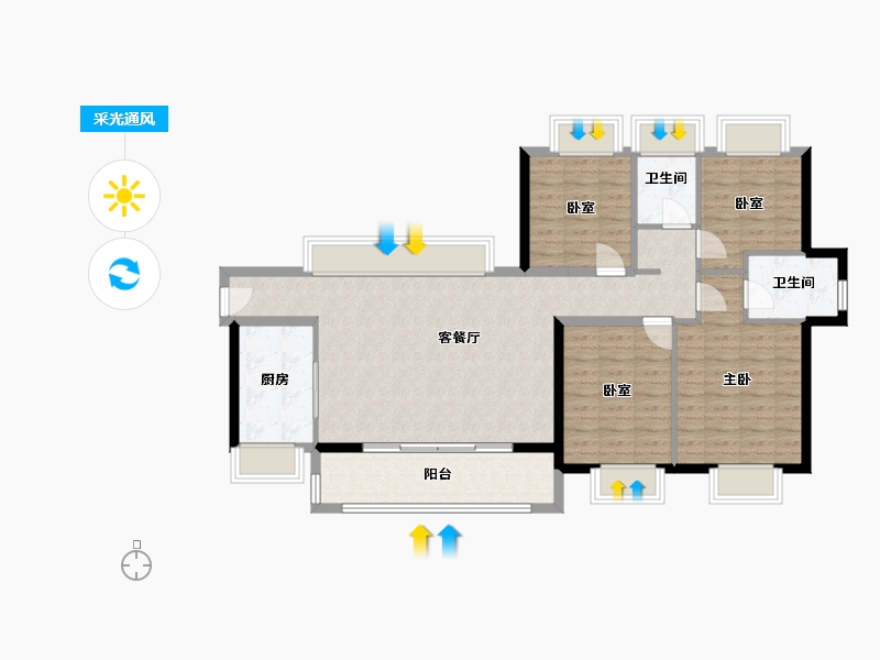 广东省-深圳市-望辰府-102.40-户型库-采光通风