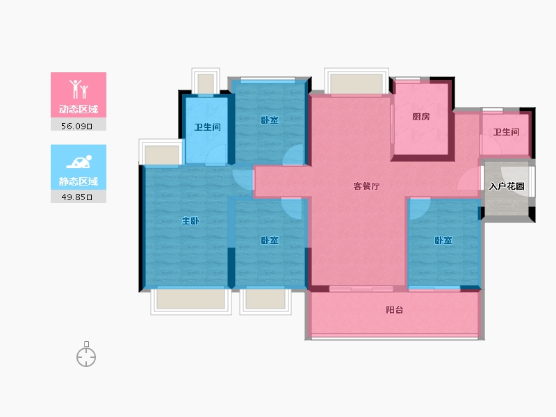 广东省-广州市-万科黄埔新城-98.40-户型库-动静分区