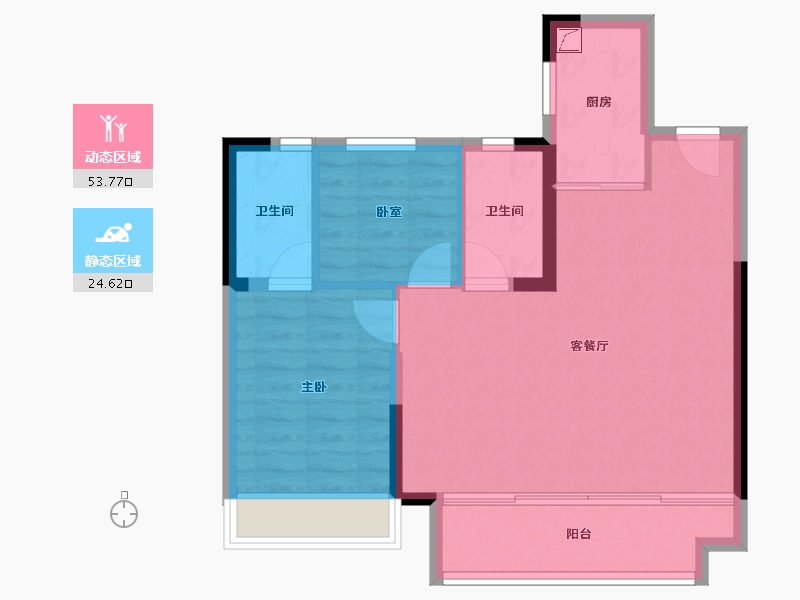 浙江省-湖州市-碧桂园云望里-70.97-户型库-动静分区