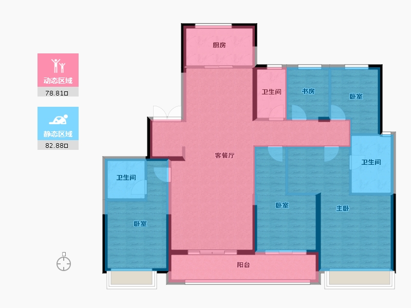 浙江省-杭州市-滨江枫翠云轩-146.74-户型库-动静分区