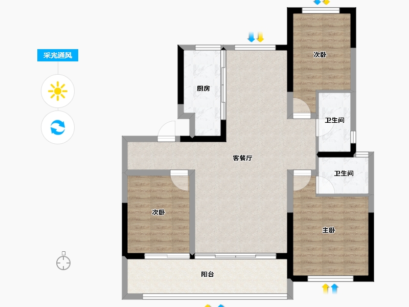 山东省-济南市-玖城壹品-97.49-户型库-采光通风