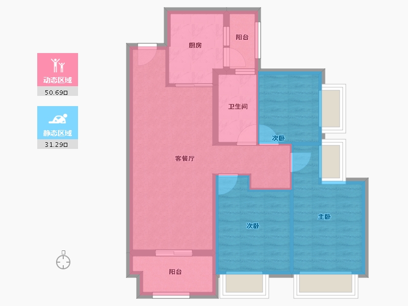 广东省-深圳市-华润置地未来城公寓-72.81-户型库-动静分区