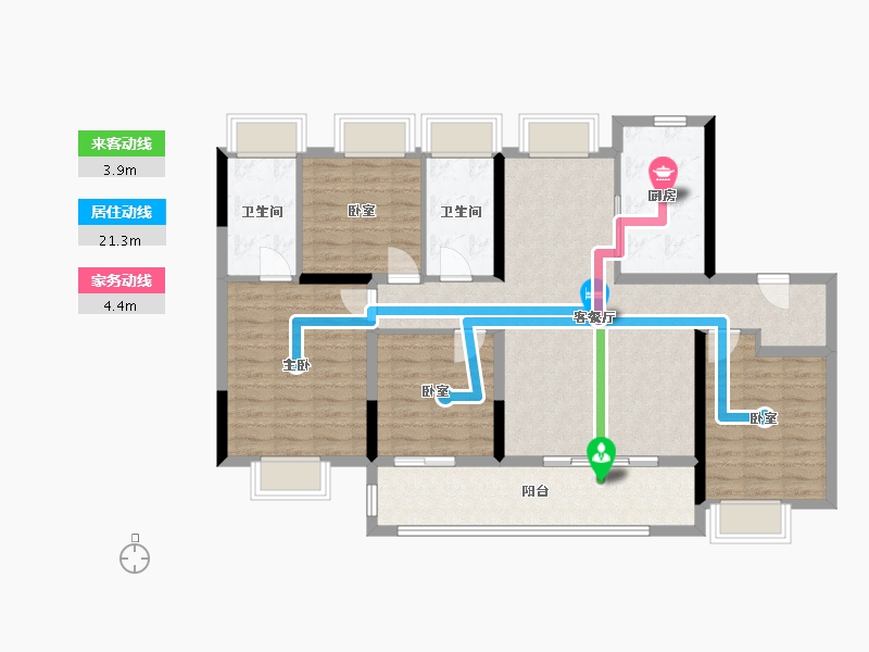 江苏省-南通市-绿城·桂语朝阳-112.79-户型库-动静线