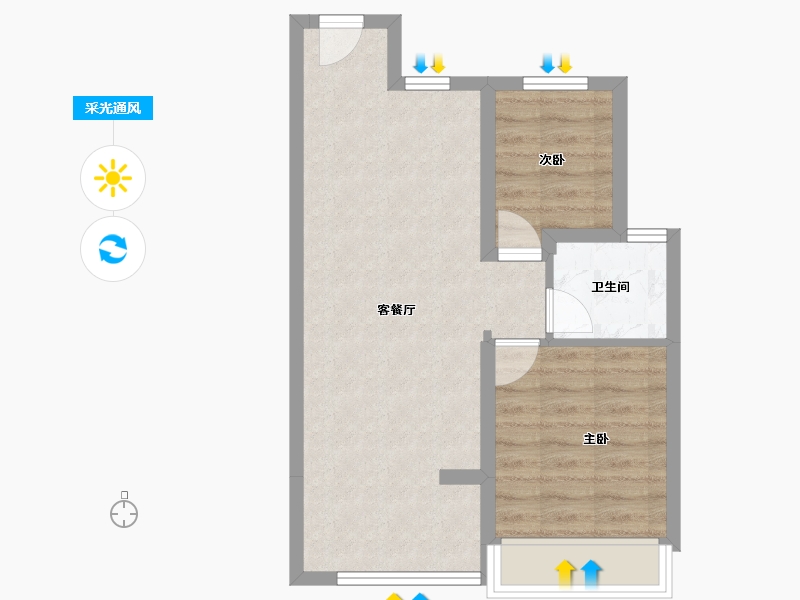 浙江省-杭州市-蓝城·春风里-50.10-户型库-采光通风