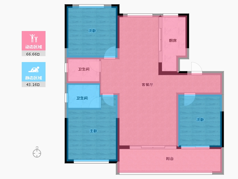 山东省-济南市-玖城壹品-98.69-户型库-动静分区