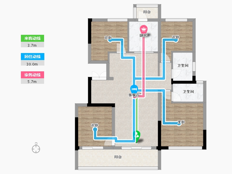 四川省-成都市-德信中鑫海邑城大院-102.87-户型库-动静线