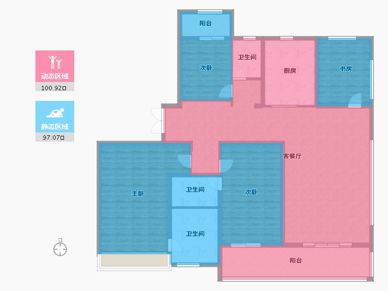 浙江省-杭州市-建发华发江月望云-180.00-户型库-动静分区