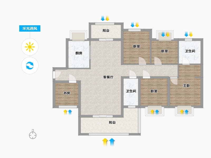 广西壮族自治区-百色市-百色万达广场项目部-118.00-户型库-采光通风