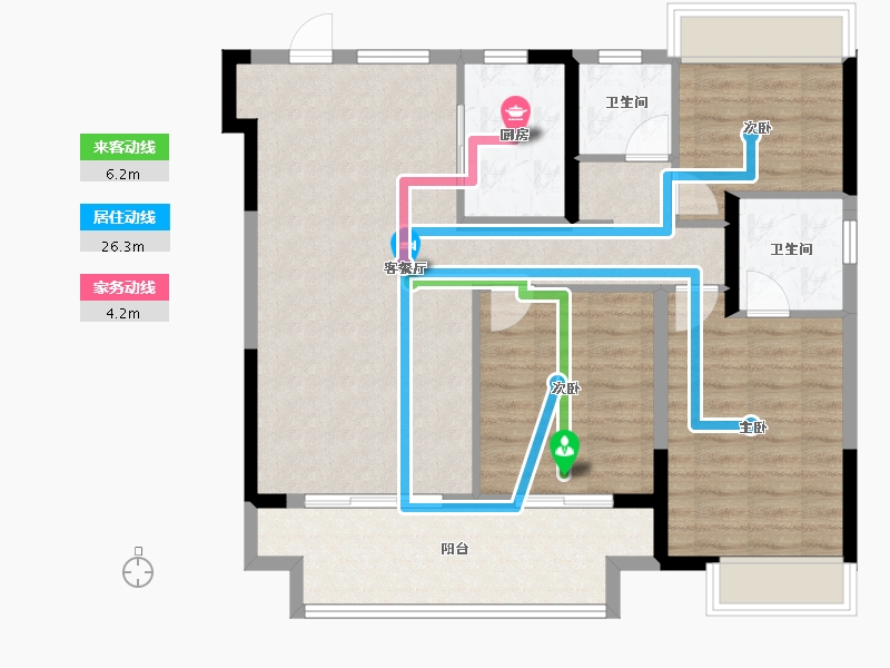 江苏省-淮安市-港龙东望府-94.41-户型库-动静线