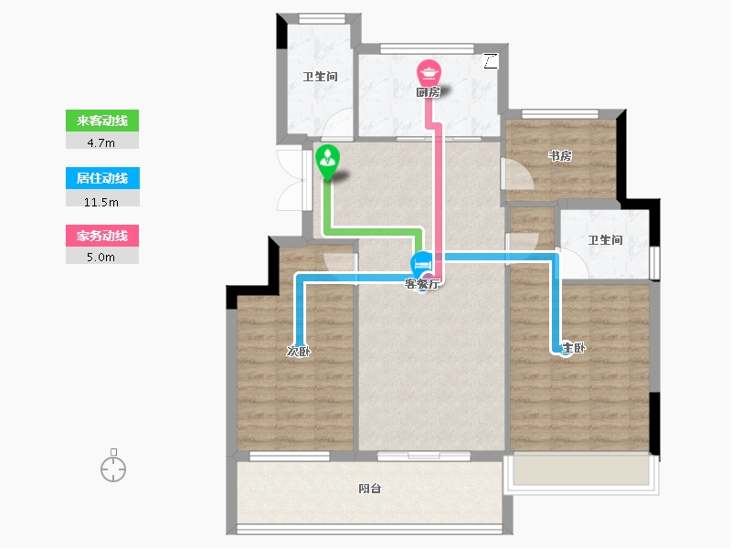 浙江省-杭州市-银昇·隐舟府-91.23-户型库-动静线