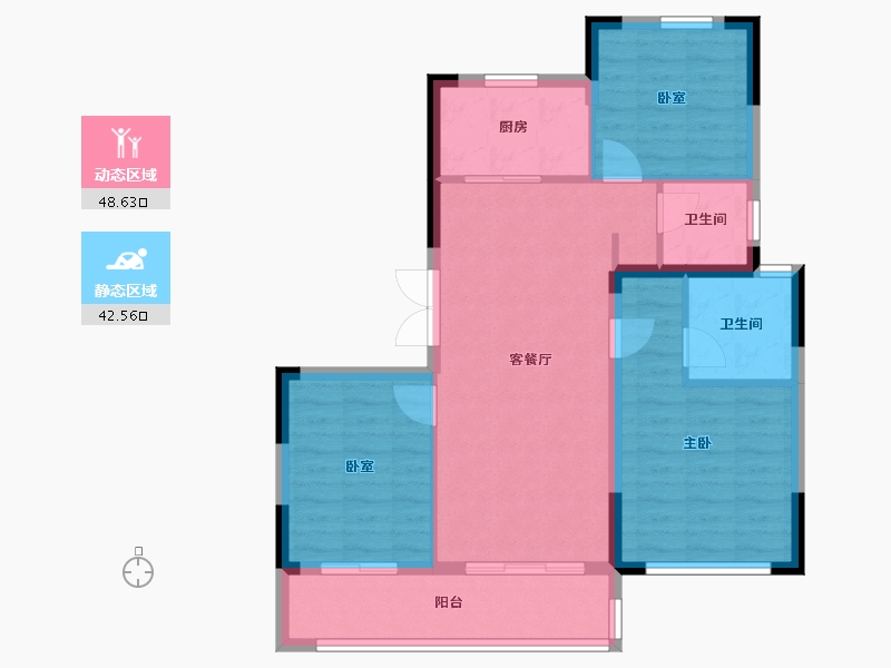 浙江省-杭州市-杭房众安·未珂宸铭府-82.20-户型库-动静分区