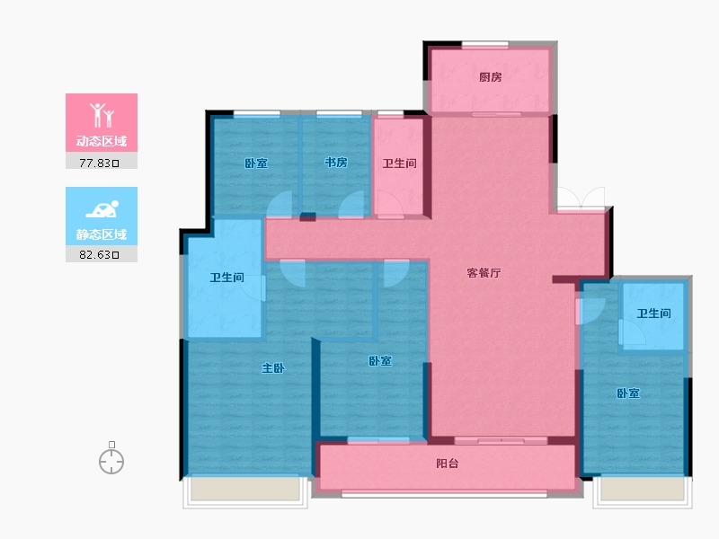 浙江省-杭州市-滨江枫翠云轩-145.65-户型库-动静分区