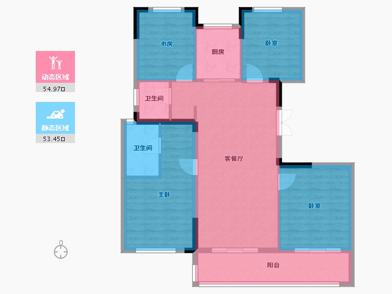 浙江省-杭州市-杭房众安·未珂宸铭府-98.02-户型库-动静分区