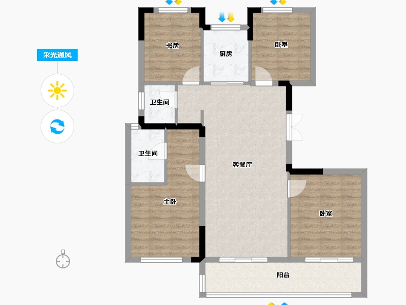 浙江省-杭州市-杭房众安·未珂宸铭府-98.02-户型库-采光通风