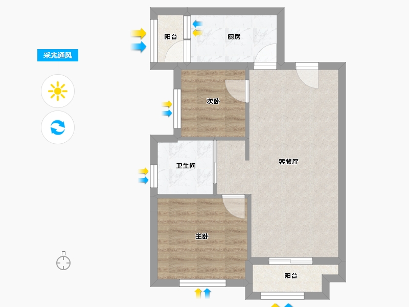 广东省-深圳市-华润置地未来城公寓-49.30-户型库-采光通风