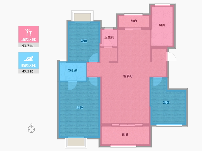 江西省-九江市-浔阳·滨江天悦-98.19-户型库-动静分区