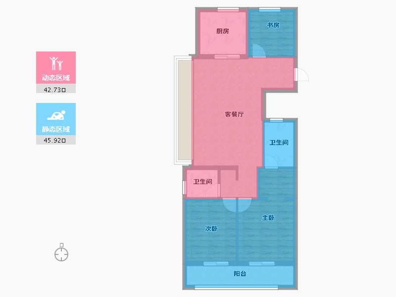 浙江省-杭州市-中天珺楠府-79.20-户型库-动静分区