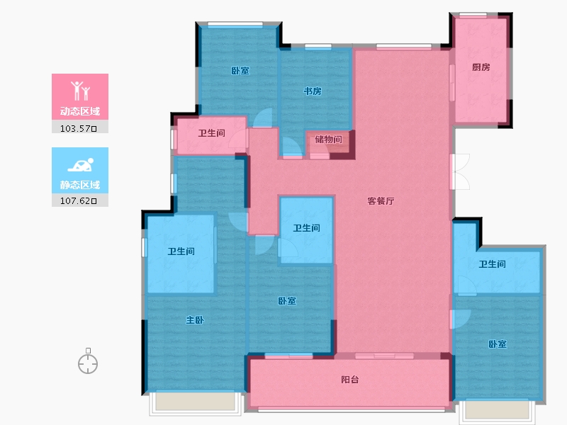 浙江省-杭州市-滨江·枫汀云邸-193.09-户型库-动静分区