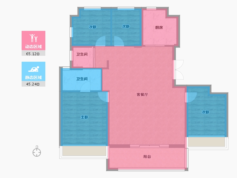 海南省-海口市-保利招商龙誉-100.00-户型库-动静分区