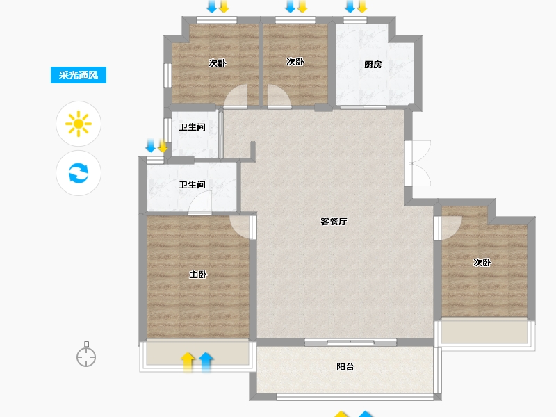 海南省-海口市-保利招商龙誉-100.00-户型库-采光通风