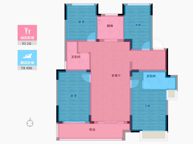 浙江省-湖州市-大家满园山色-108.80-户型库-动静分区