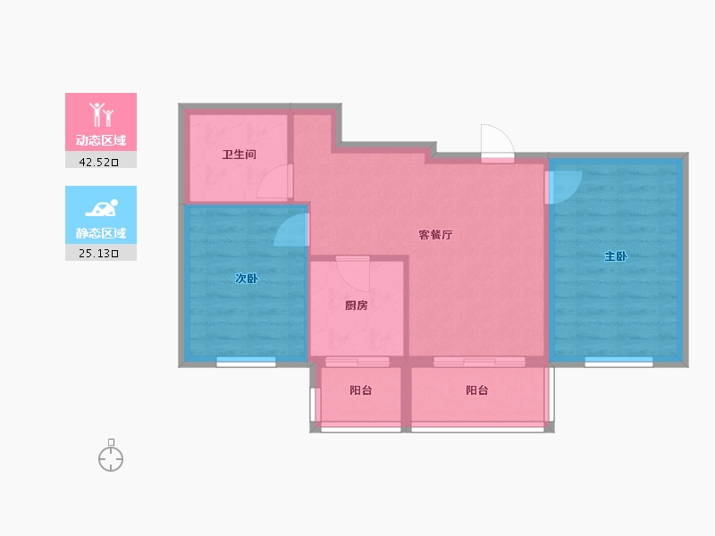 北京-北京市-航天城五院社区-60.00-户型库-动静分区