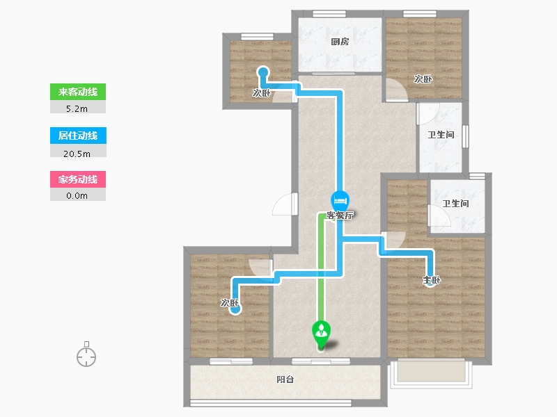 浙江省-杭州市-花芸春境-103.20-户型库-动静线