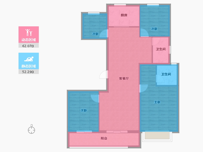 浙江省-杭州市-花芸春境-103.20-户型库-动静分区