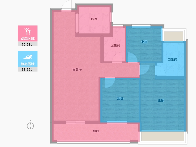 浙江省-杭州市-中天珺楠府-79.20-户型库-动静分区