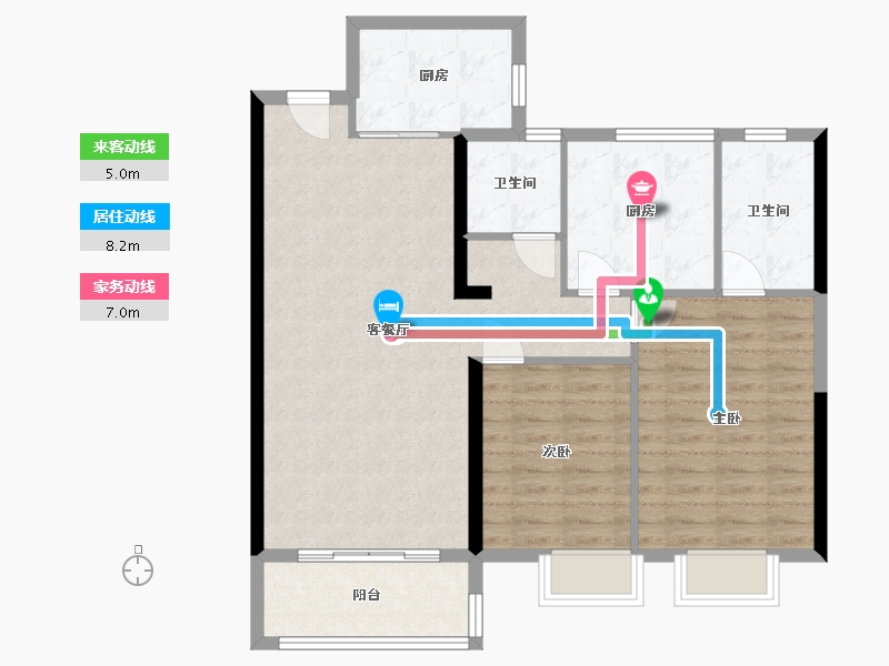 福建省-泉州市-万科城市之光四期-91.00-户型库-动静线