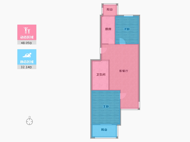 河北省-廊坊市-世纪名苑-72.00-户型库-动静分区