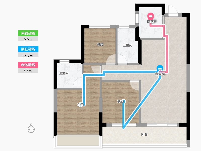 浙江省-杭州市-萧澜隐翠轩-79.00-户型库-动静线