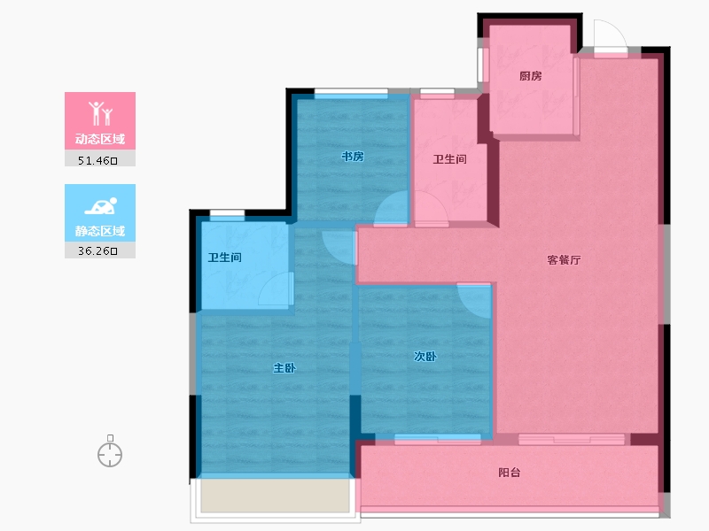 浙江省-杭州市-萧澜隐翠轩-79.00-户型库-动静分区