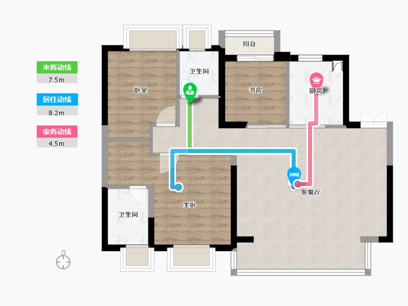 湖北省-武汉市-招商·武汉城建未来中心-86.15-户型库-动静线