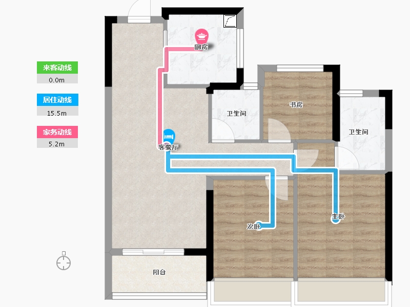 浙江省-杭州市-欣翠里-77.00-户型库-动静线