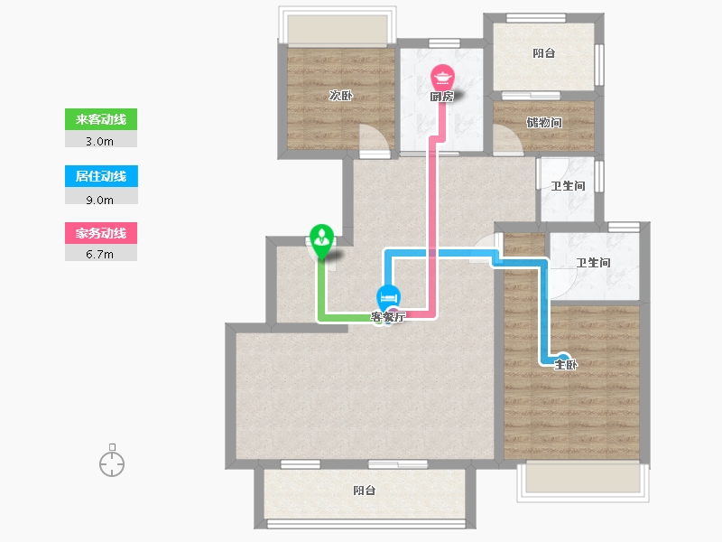 江苏省-苏州市-弘阳云筑-96.00-户型库-动静线