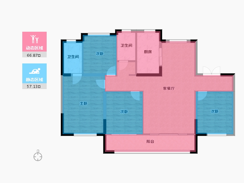 宁夏回族自治区-银川市-西悦府-115.00-户型库-动静分区